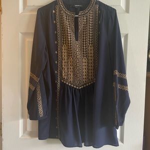 Beautiful Navy and Gold Embroidered Tunic